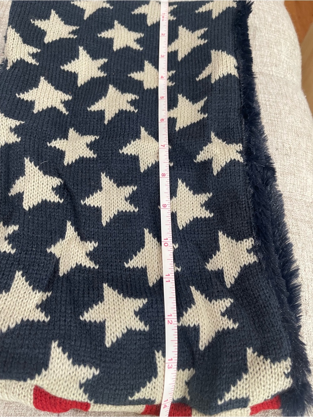 Infinity July 4th Scarf - Red, White & Blue Star Stripe Knit - Picture 6 of 9
